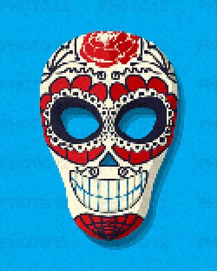 Pixel art sugar skull