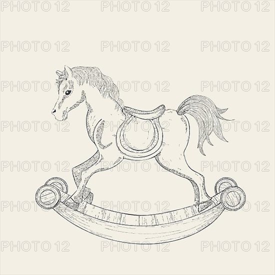 Hand drawn rocking horse