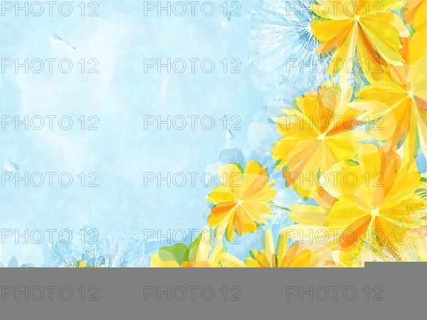 Watercolor style dandelion card with copy space