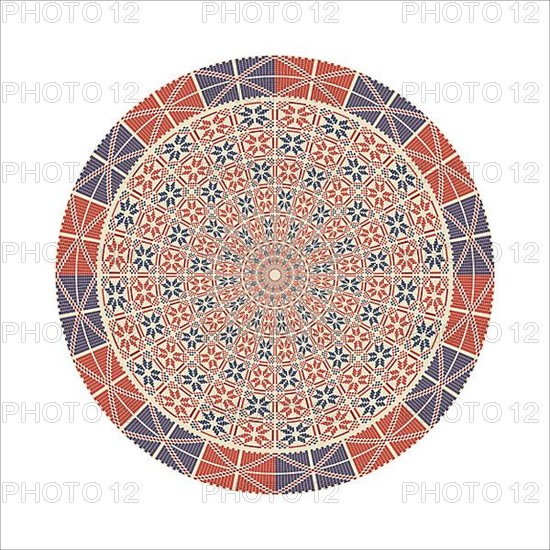 Circular pattern in traditional Palestinian style