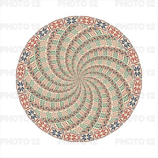 Circular pattern in traditional Palestinian style