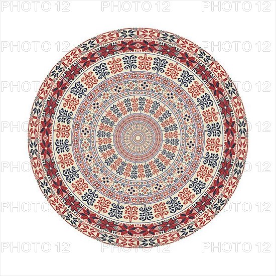 Circular pattern in traditional Palestinian style