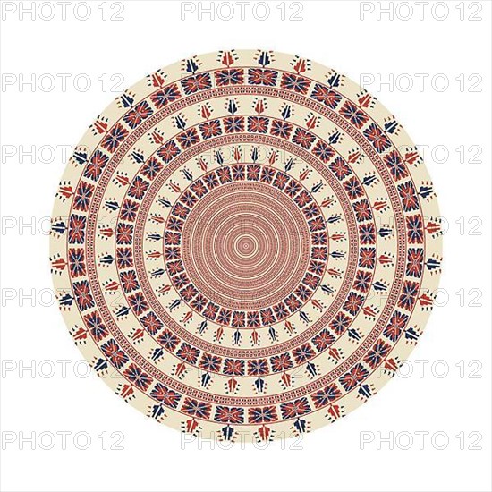 Circular pattern in traditional Palestinian style