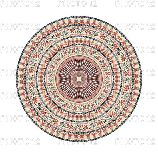 Circular pattern in traditional Palestinian style