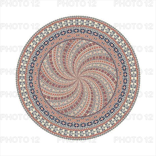 Circular pattern in traditional Palestinian style