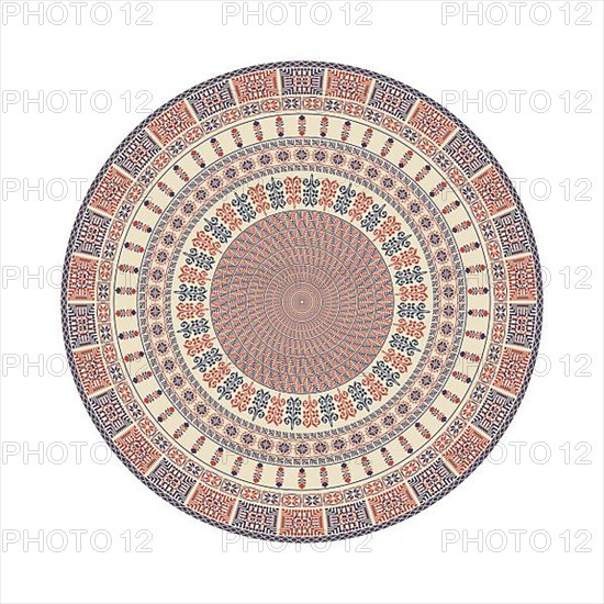 Circular pattern in traditional Palestinian style