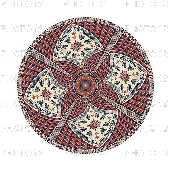 Circular pattern in traditional Palestinian style