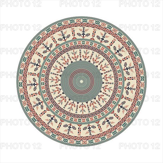 Circular pattern in traditional Palestinian style
