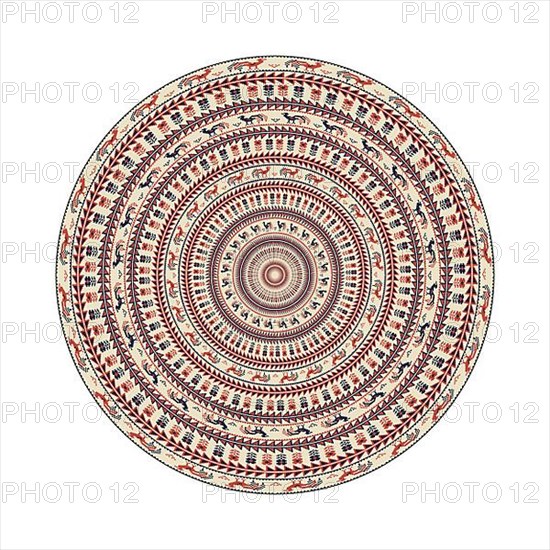 Circular pattern in traditional Palestinian style