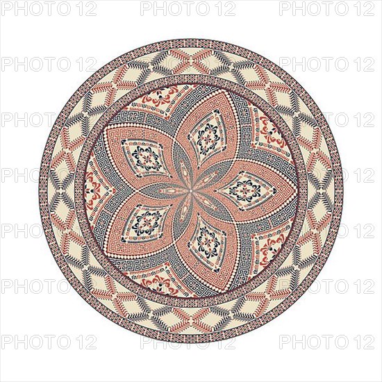 Circular pattern in traditional Palestinian style