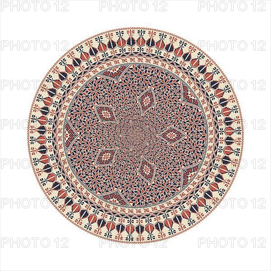 Circular pattern in traditional Palestinian style