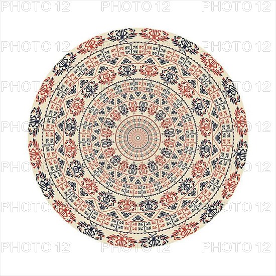 Circular pattern in traditional Palestinian style