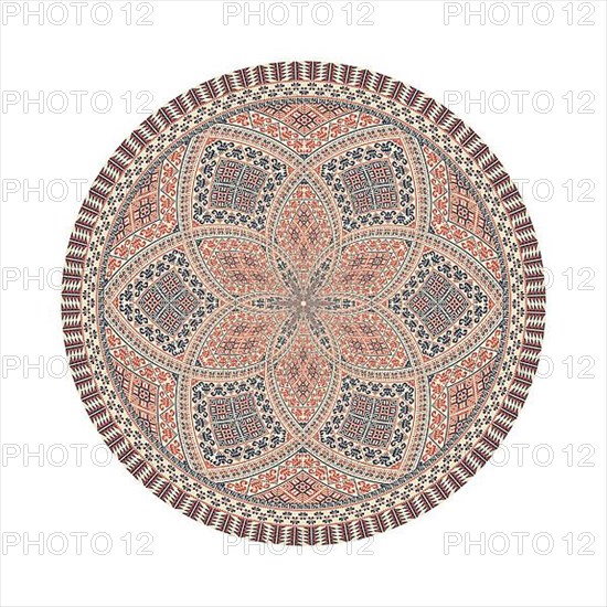 Circular pattern in traditional Palestinian style