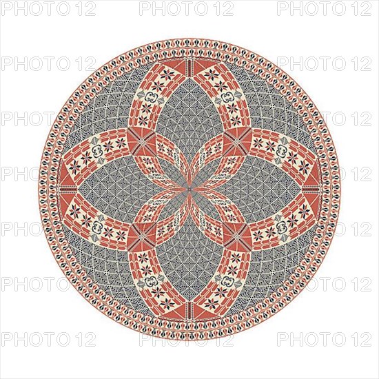 Circular pattern in traditional Palestinian style