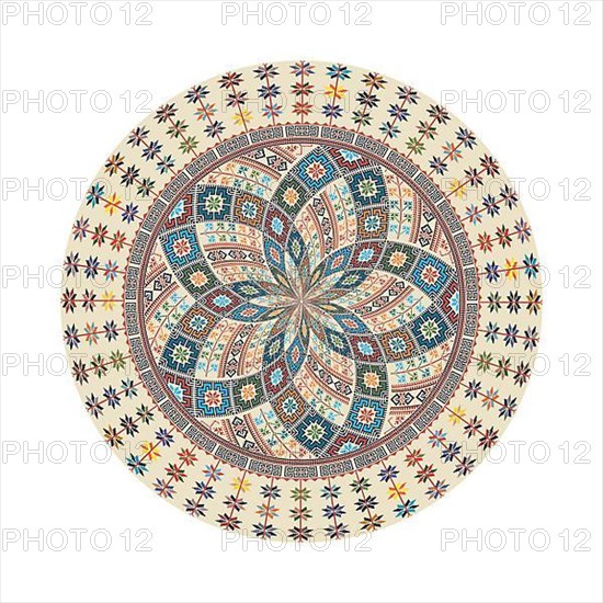 Circular pattern in traditional Palestinian style