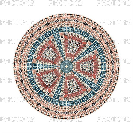 Circular pattern in traditional Palestinian style