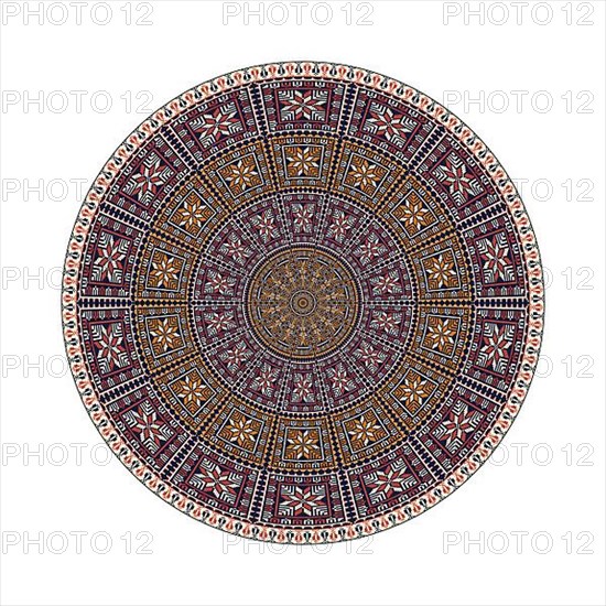 Circular pattern in traditional Palestinian style