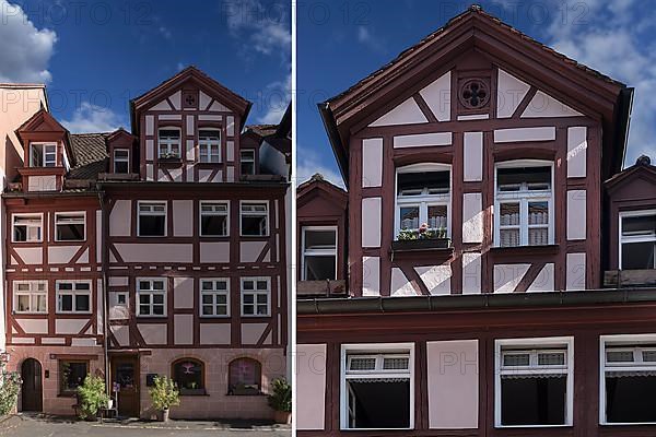 Historic half-timbered house with dormer
