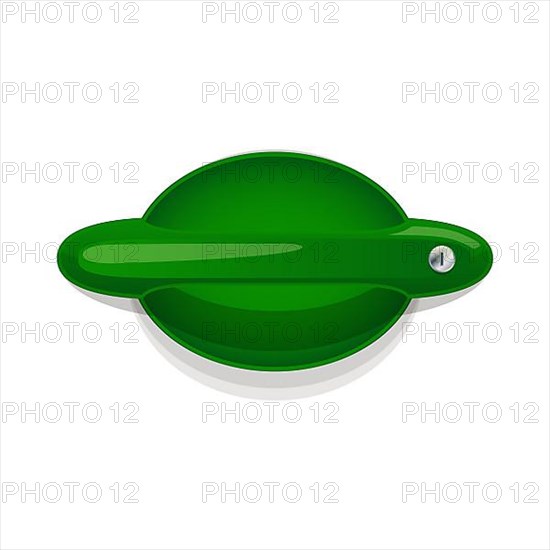 Green car door handle vector over white background