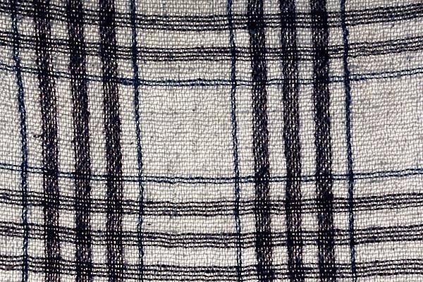 Plaid fabric detailed background in blue and white