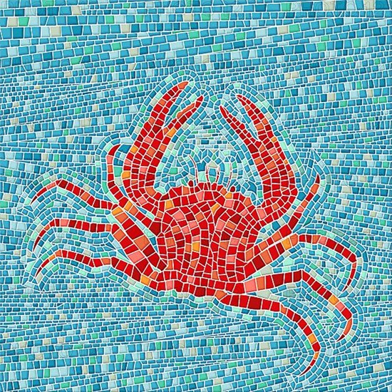 Red crab mosaic