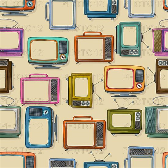 Retro style tv repeating pattern