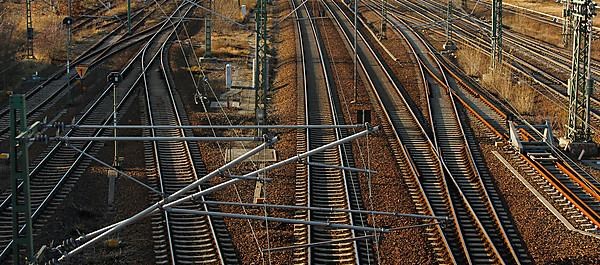 Train tracks in the sun