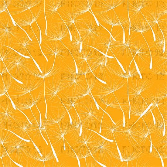 Whimsical vector seamless pattern with dandelions