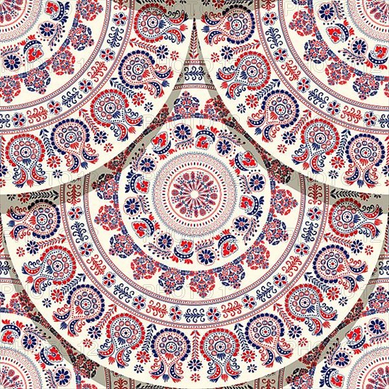 Seamless pattern with Hungarian traditional motif for your design