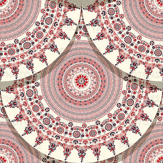 Seamless pattern with Hungarian traditional motif for your design