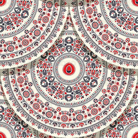 Seamless pattern with Hungarian traditional motif for your design