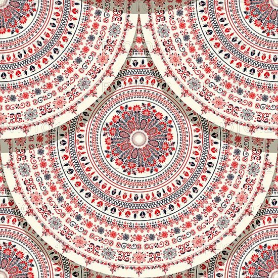 Seamless pattern with Hungarian traditional motif for your design