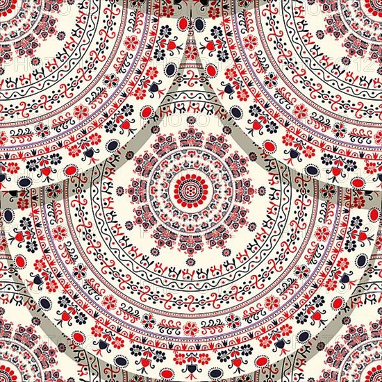 Seamless pattern with Hungarian traditional motif for your design