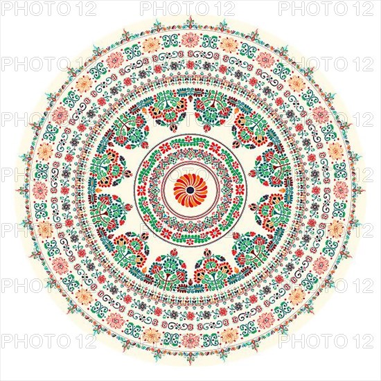 Traditional Hungarian round decorative element