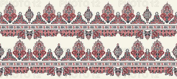 Hungarian seamless vector pattern. Kalocsa floral ethnic ornament. Traditional embroidery flower design for print