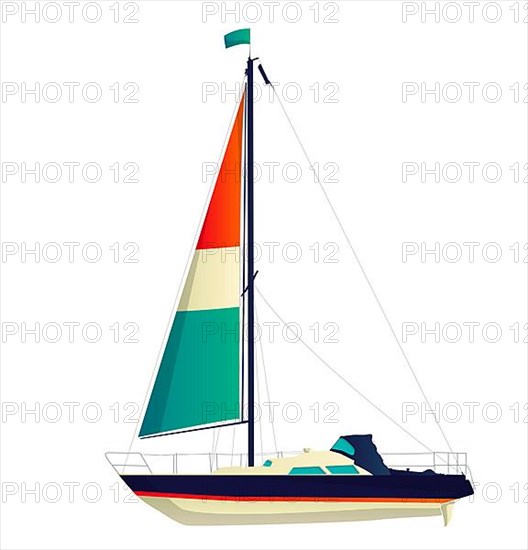 Sailing yacht vector