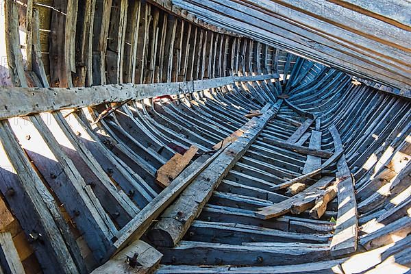 Interior of a dhow under construction