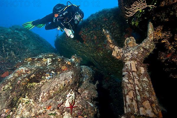 Diver next to Christ Statue