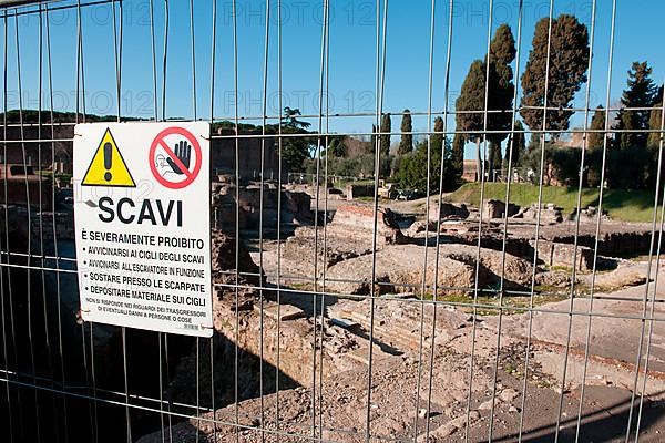 Excavation work on Palatine Hill