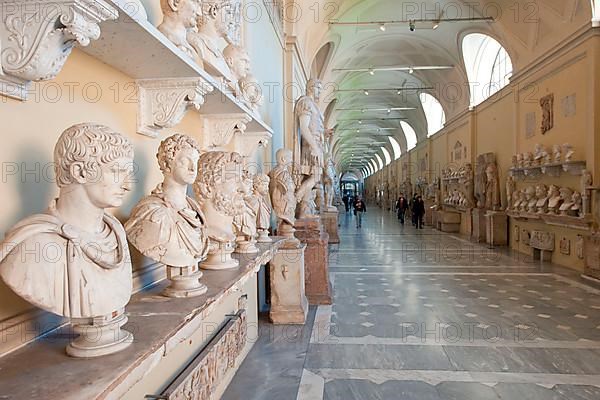 Corridor of the Chiaramonti Museum with marble busts