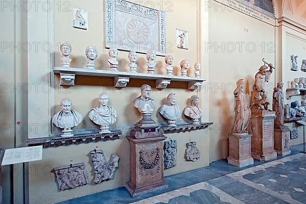 Corridor of the Chiaramonti Museum with marble busts