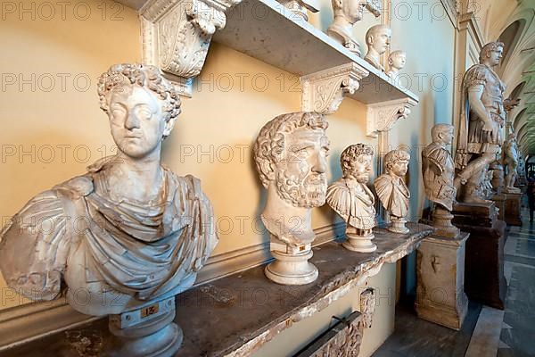 Corridor of the Chiaramonti Museum with marble busts