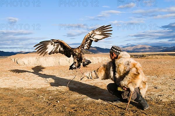 Kazakh hunter with Golden Eagle