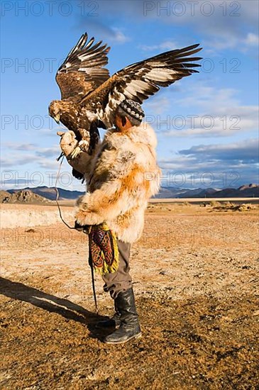 Kazakh hunter with Golden Eagle