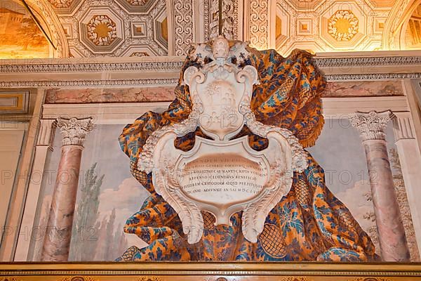 Ceiling painting with coat of arms of Pope Alexander VII