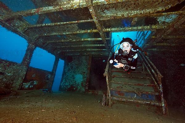 Diver in Wreck Atlantic Princess