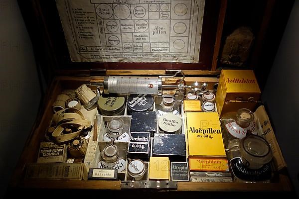 German First World War First Aid Kit in the Memorial Museum Passchendaele 1917 in Zonnebeke