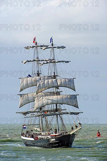 Two-master sailing ship Mercedes on the North Sea