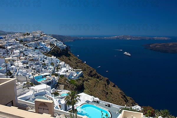 Firostefani and Imerovigli with view into the Caldera