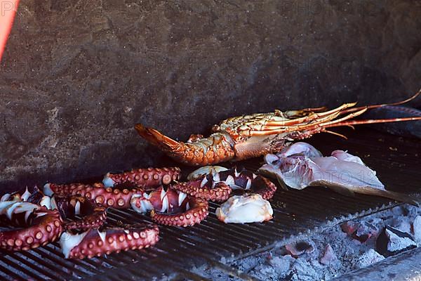 Seafood on the grill